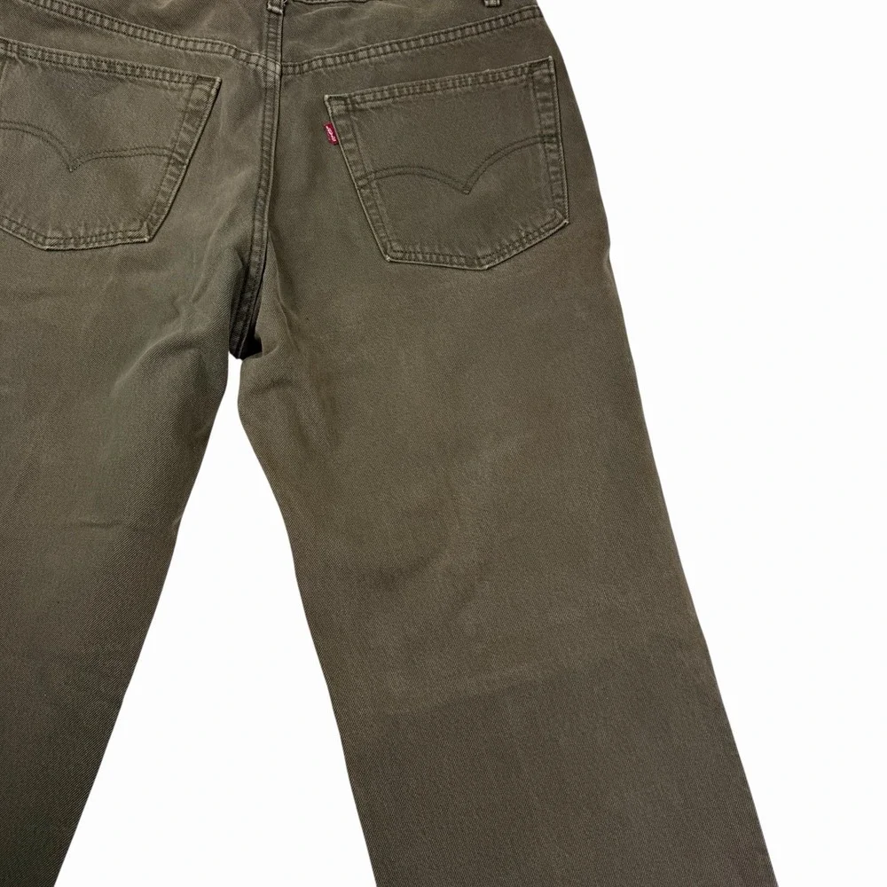 VTG Levi's 550 Relaxed Fit Moss Green Denim Jean Men W34 L32 Red Tab Made In USA